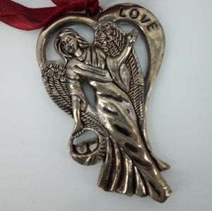 Vintage Gorham Silver Plate Love Angel Wings Christmas Ornament Collectors Item